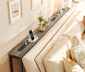 SuperJARE 78-8-inch console table behind the couch showing easy setup.