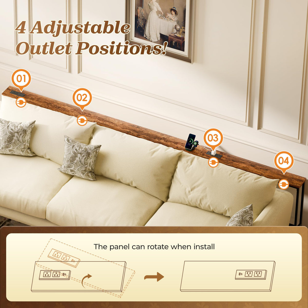 Anti-tip kit and adjustable feet enhance safety on uneven floors.