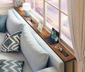SUPERJARE console table behind couch setup showing organized space.