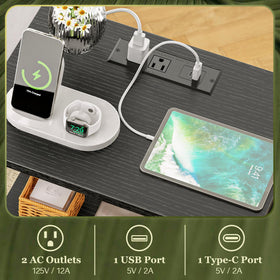 SUPERJARE nightstand adjustable feet stabilize on uneven floors.