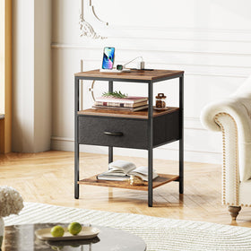 Superjare nightstand adjustable feet ensure stable placement.