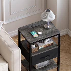 Nightstand setup shown in a bedroom or living room arrangement for versatile use.