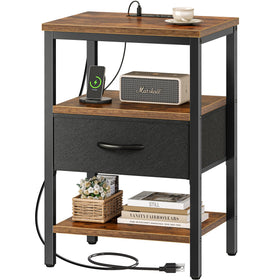 SUPERJARE nightstand with charging station keeps bedside devices powered for easy regeneration.