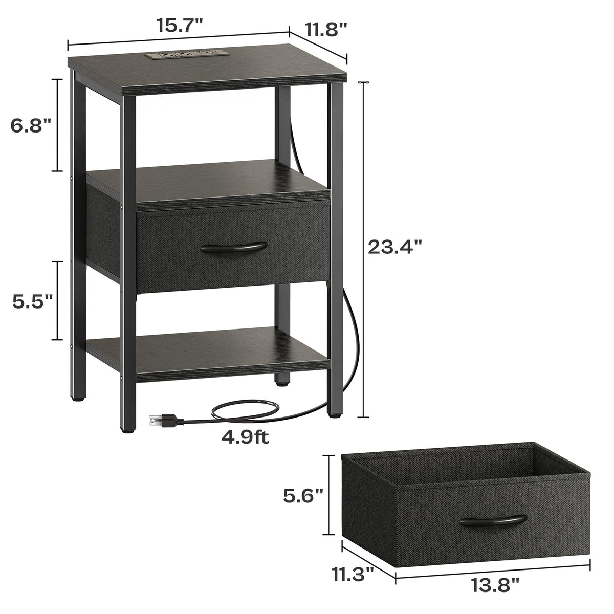 SUPERJARE nightstand easy assembly with clear instructions.