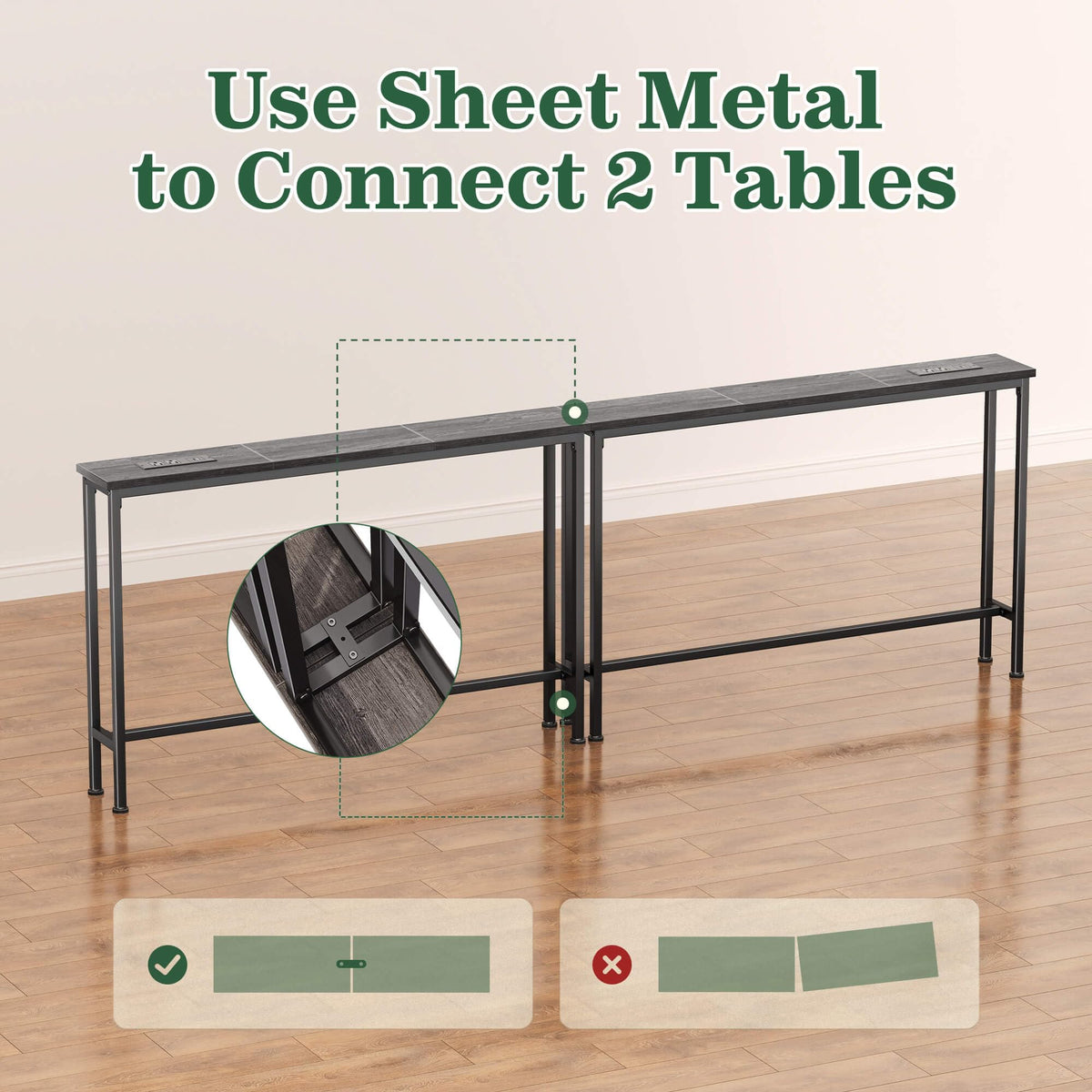 SuperJARE skinny entryway table as a durable, multi-use surface.