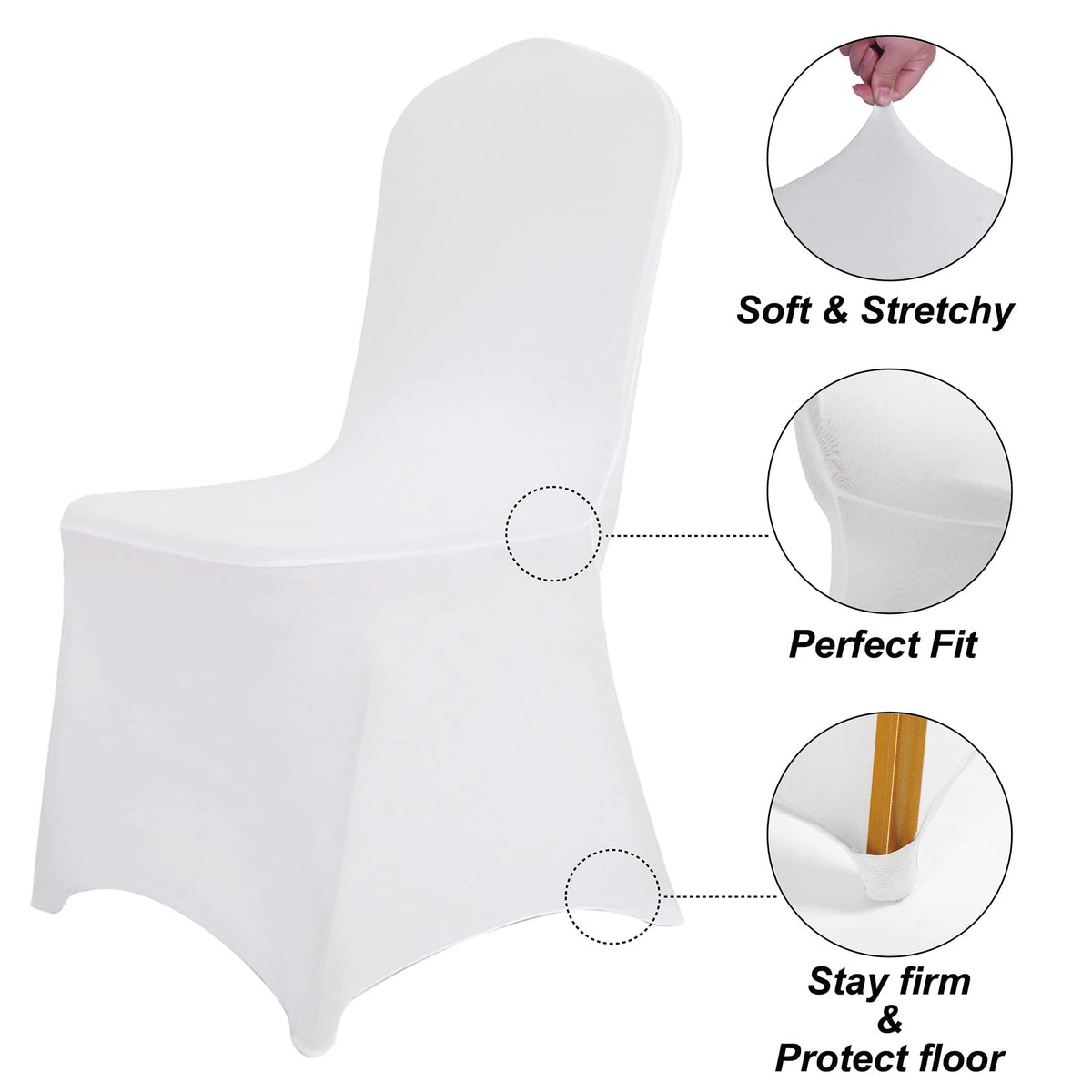 SuperO universal-fit size chart helps choose the right chair cover