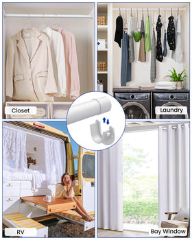 Supforce rod ideal for laundry spaces and closet organization.