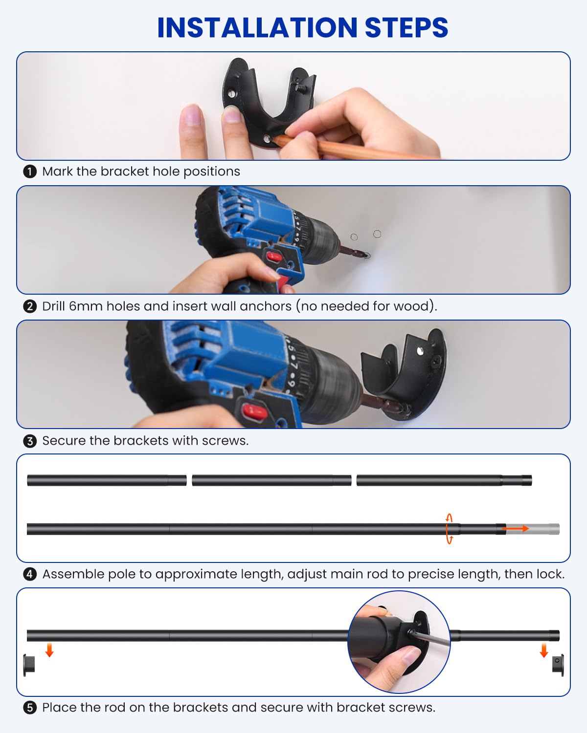 Supforce package includes main rod, auxiliary rod, and hardware