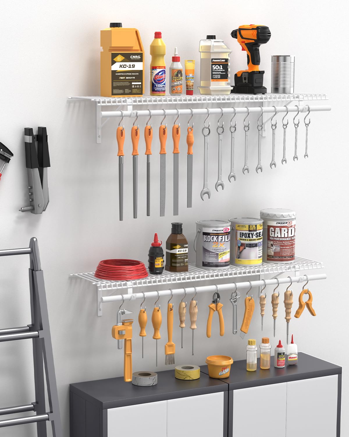 Supforce durable brackets provide strength for heavy loads.