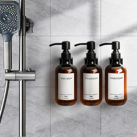 Supforce matte pump shower dispenser adds elegance and minimizes drips.