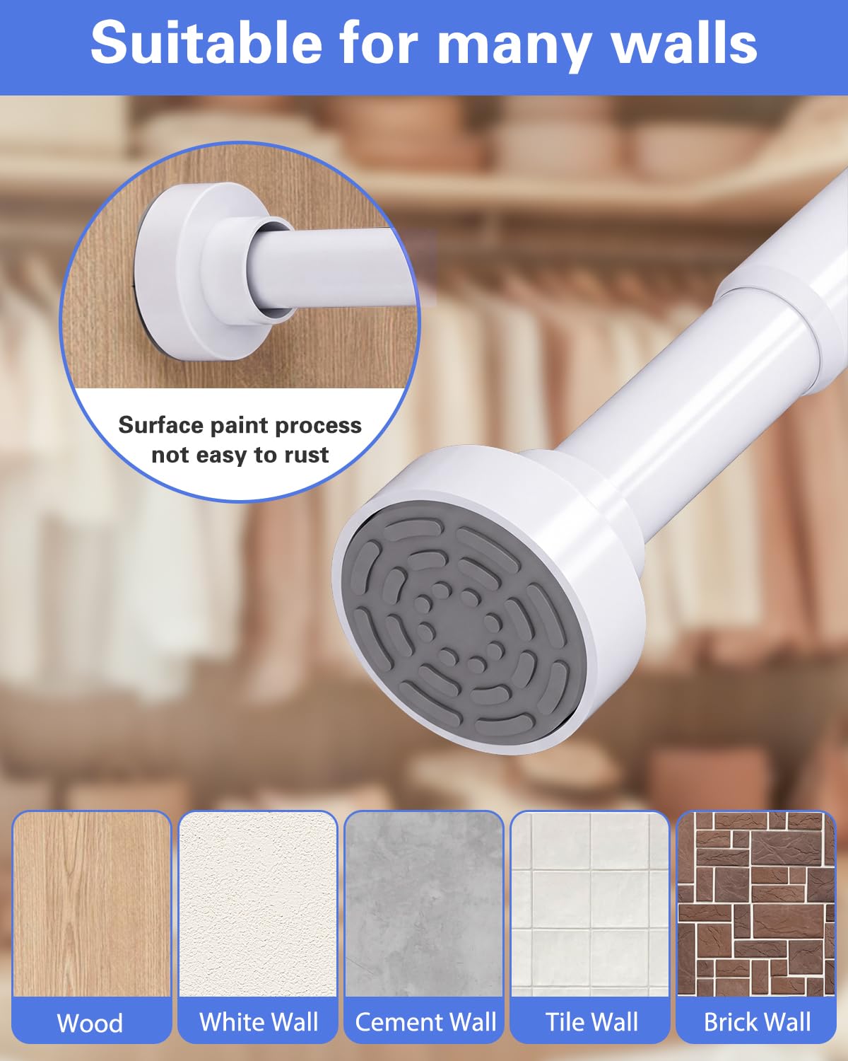 Supforce maximize closet space with adjustable tension