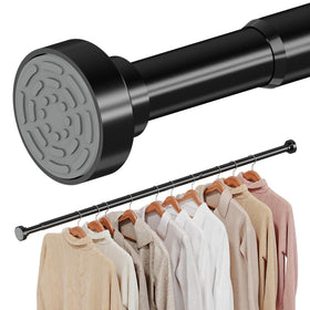 Supforce No-Drill Closet Rod in black, extended length for flexible closet organization.
