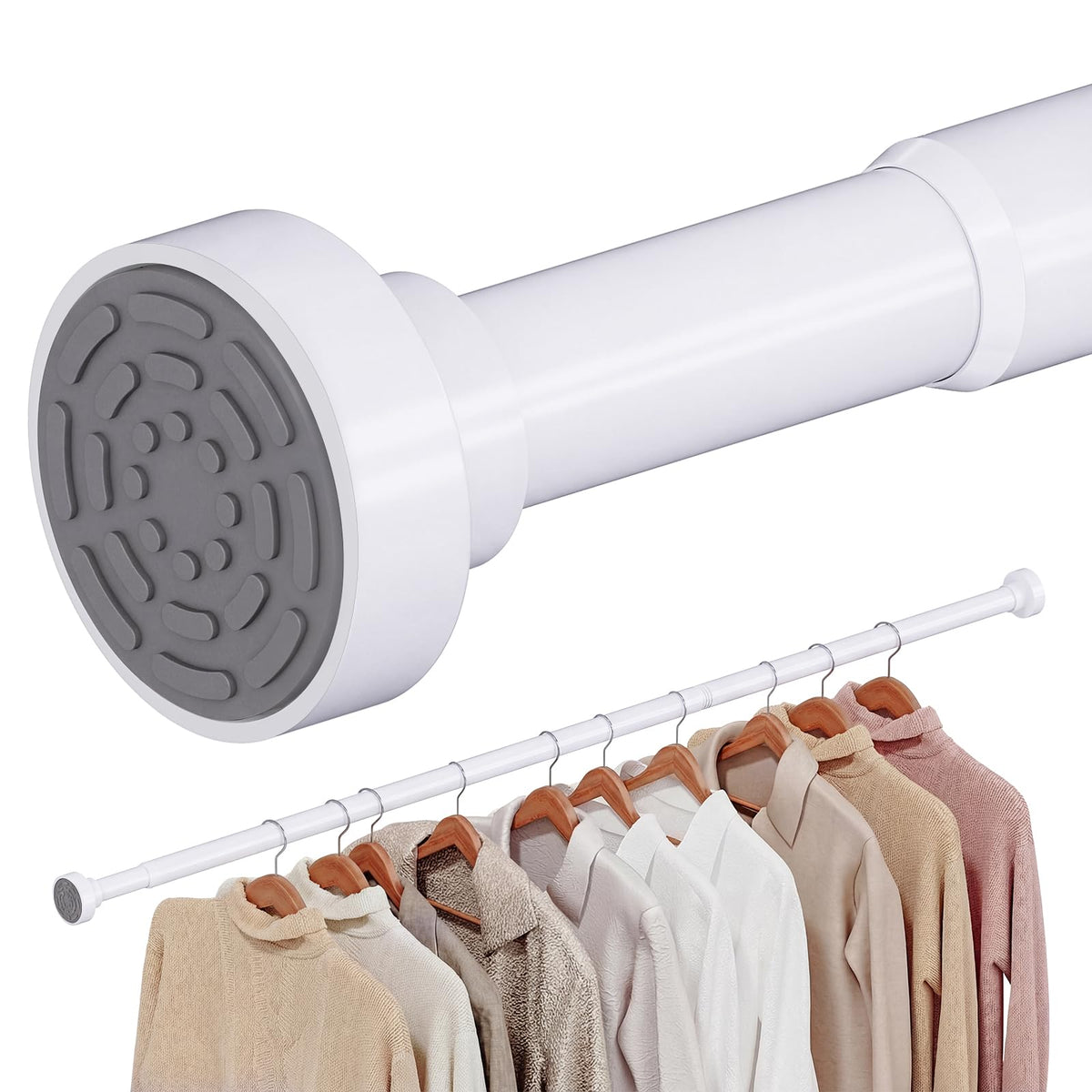 Supforce no-drill closet rod extended for versatile hanging