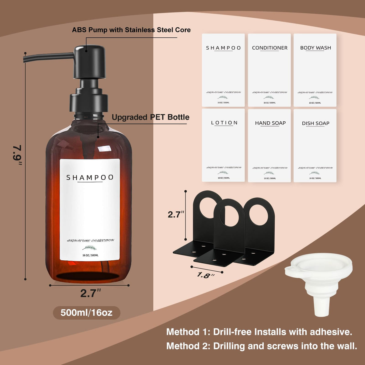 Supforce silicone collapsible funnel enables clean refills.