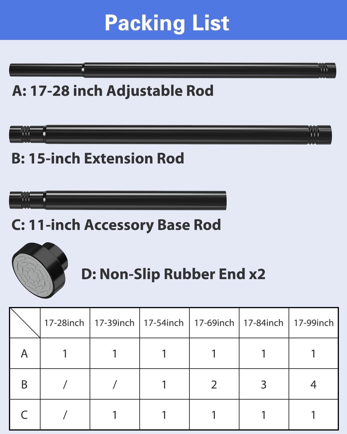 Supforce durable tension rod ideal for closets, bathrooms, and RVs.