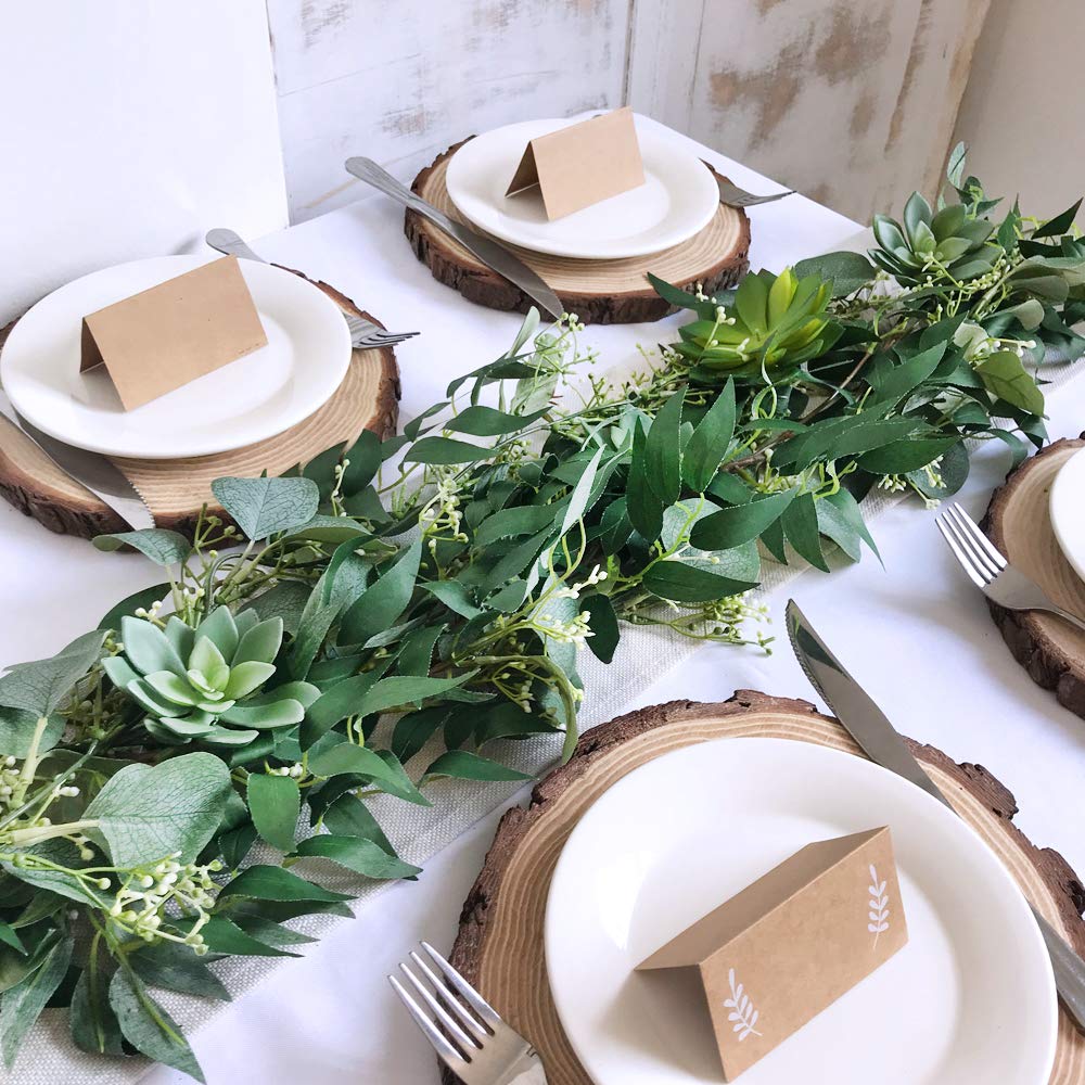 Supla eucalyptus garland table runner 5-8ft brings natural charm to celebrations.