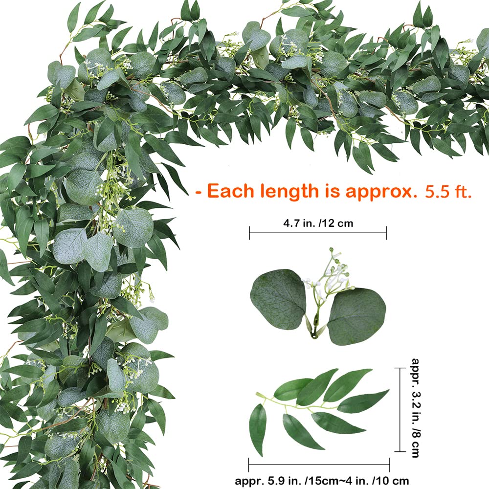 Supla silver-dollar eucalyptus garland grey-green looks realistic for home or venue decor.