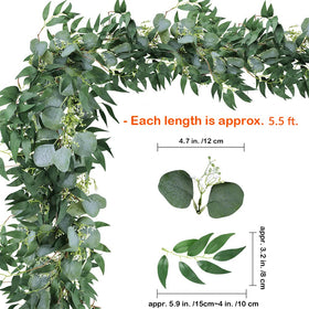 Supla silver-dollar eucalyptus garland grey-green looks realistic for home or venue decor.