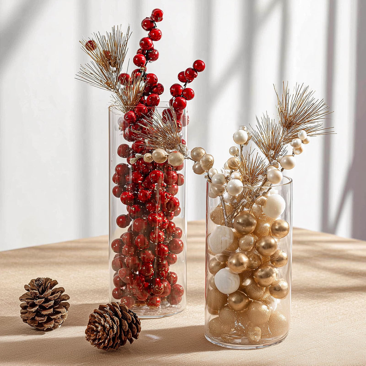 SUPMIND clear glass vases with stable bases for reliable centerpieces.