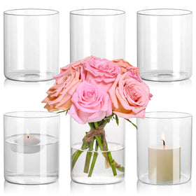SUPMIND glass cylinder vase set of 6 for elegant centerpieces and fresh arrangements.