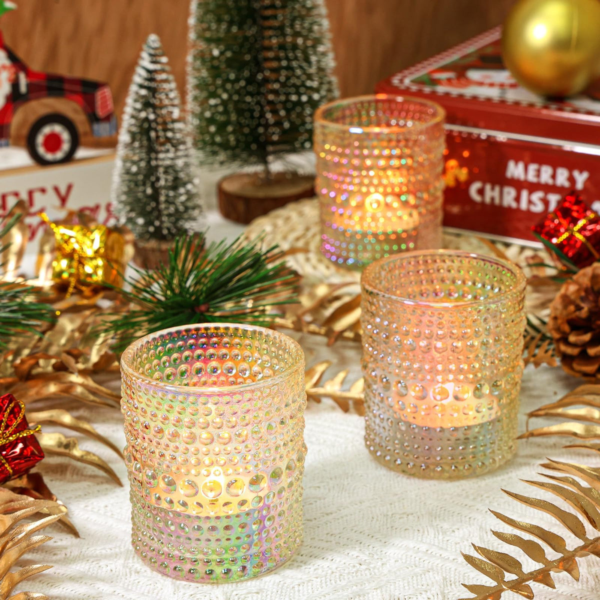 SUPMIND iridescent votive holder shows 2.1-inch top, 2.5-inch height