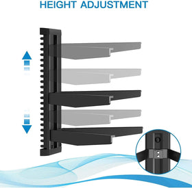 High load capacity per shelf suits DVD players and game consoles