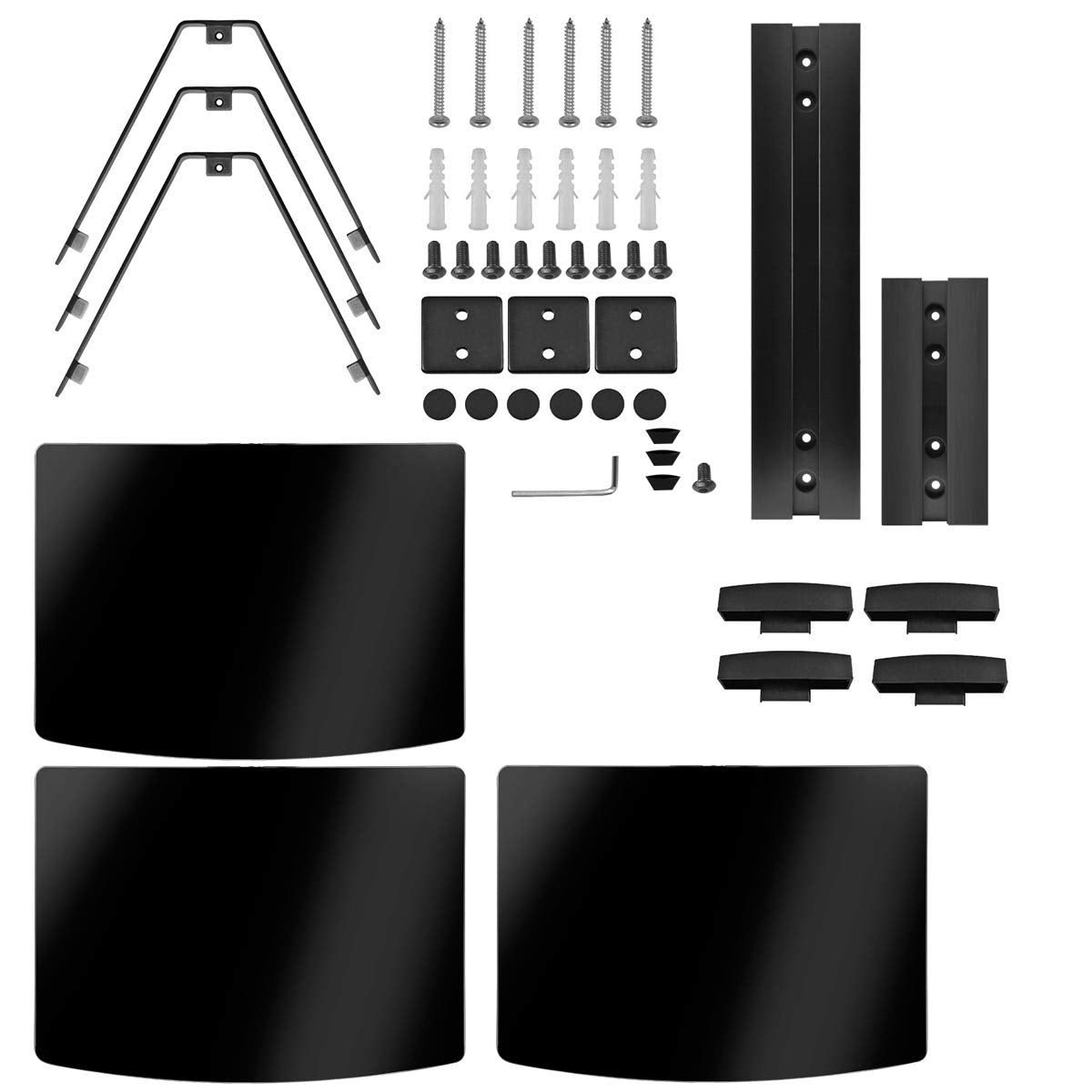 Sleek black finish blends with TV stands and furniture