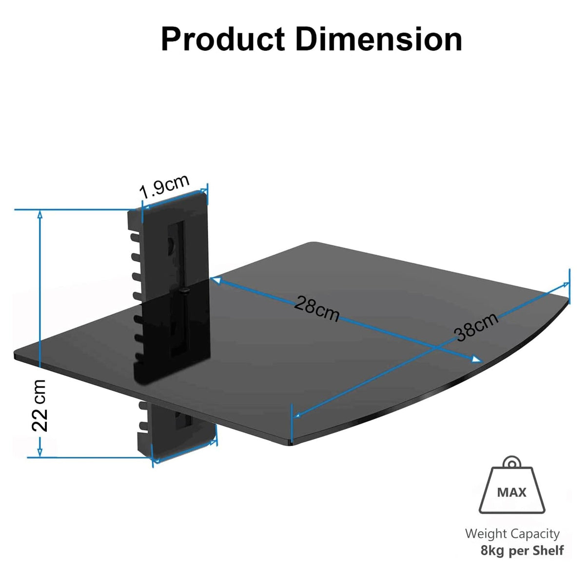 Suptek flat-black wall bracket in a modern living room montage