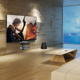 Suptek two-shelf glass wall mount showcasing extra storage space for devices