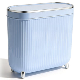 Supteron bathroom trash can with press lid for quick disposal