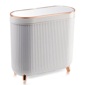 Supteron bathroom trash can with lid and 3.2 gal capacity for space-saving storage