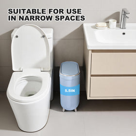 Supteron trash can with four pivot points stays stable on wet floors