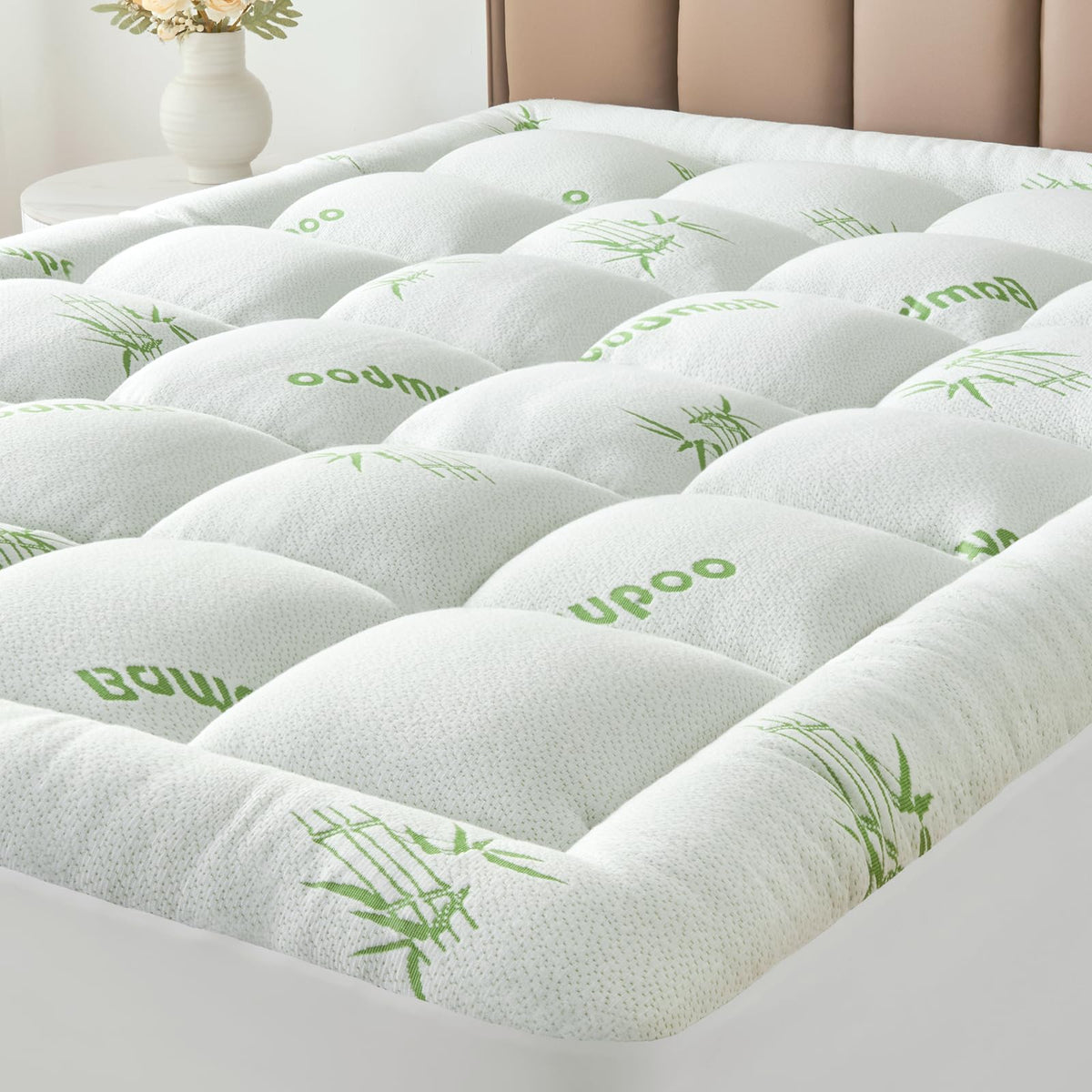 SurChic bamboo viscose topper surface for breathable cooling and soft comfort.