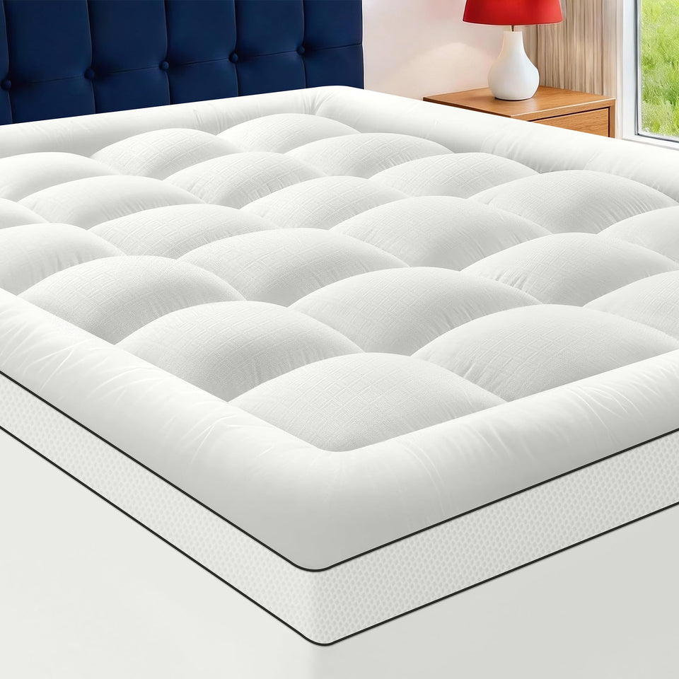 SurChic full-size mattress topper with cloud-soft feel for luxurious sleep
