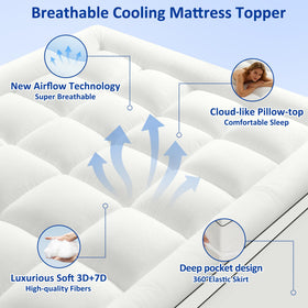 SurChic King Size Topper 360-pocket design, secure fit on deep mattresses.