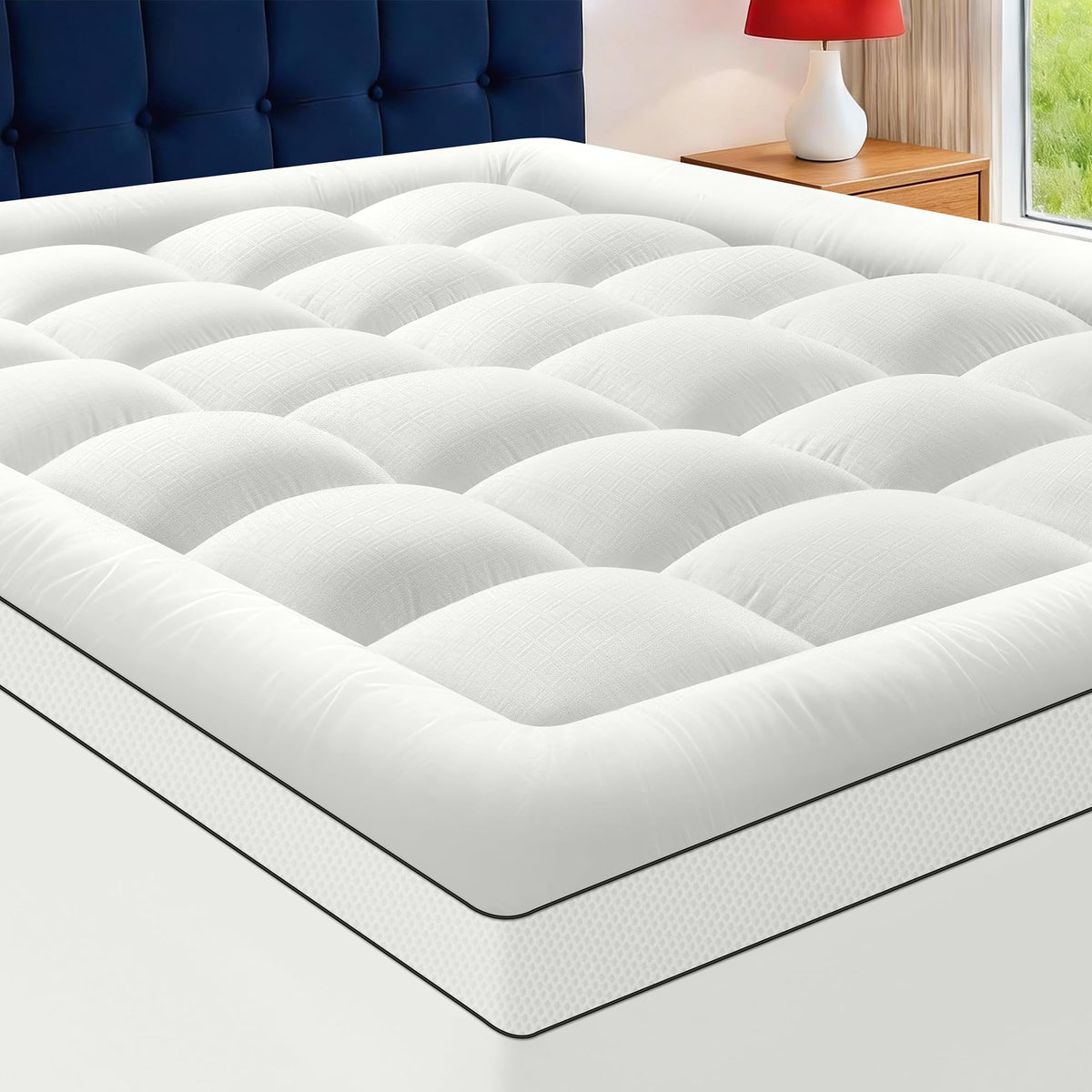 SurChic King Size Topper cloud-fill close-up, plush support and pressure-point cushioning.