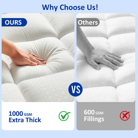 SurChic King Size Topper cooling fabric detail, breathable comfort.