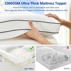 SurChic King Size Topper machine-washable cover, easy care.