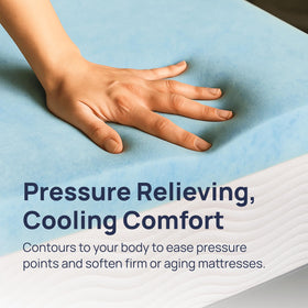 Sure2Sleep Gel Swirl Topper top view illustrating layered foam for comfort