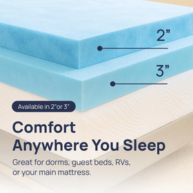 Sure2Sleep Gel Swirl Topper Twin Size ready for easy setup on bed.