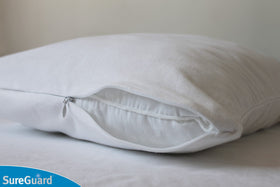 SureGuard hypoallergenic pillow cover reduces exposure to dust mites and allergens.