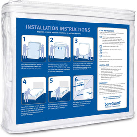 SureGuard King encasement bed bug proof zipper blocks pests for peace of mind.
