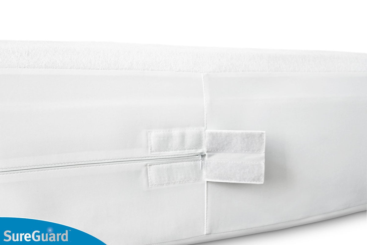 SureGuard encasement offers a soft, noiseless feel free from vinyl and phthalates.