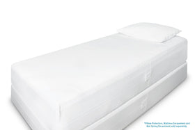 SureGuard twin size fits 8 to 11 inches deep and is machine washable.
