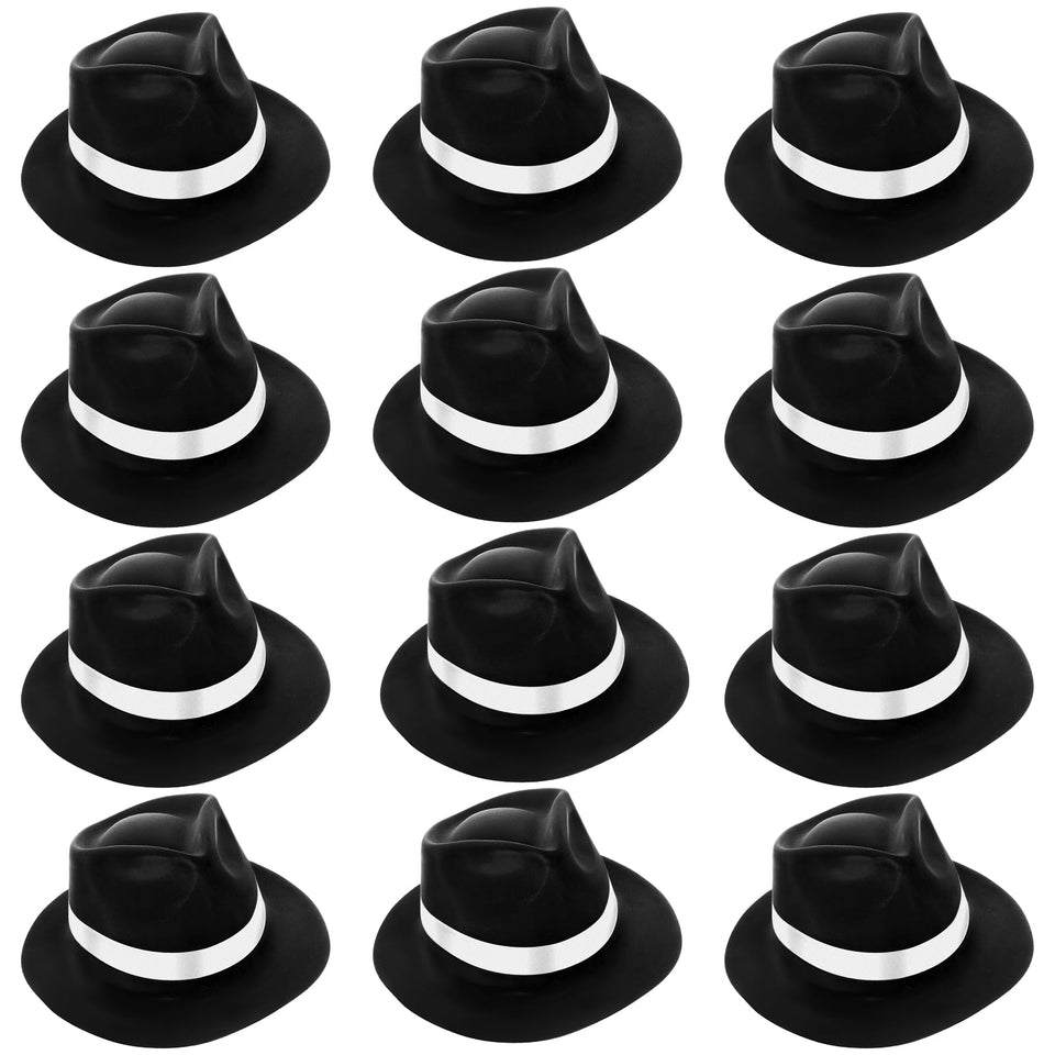Sureio gangster hat pack in black and white for easy party styling.