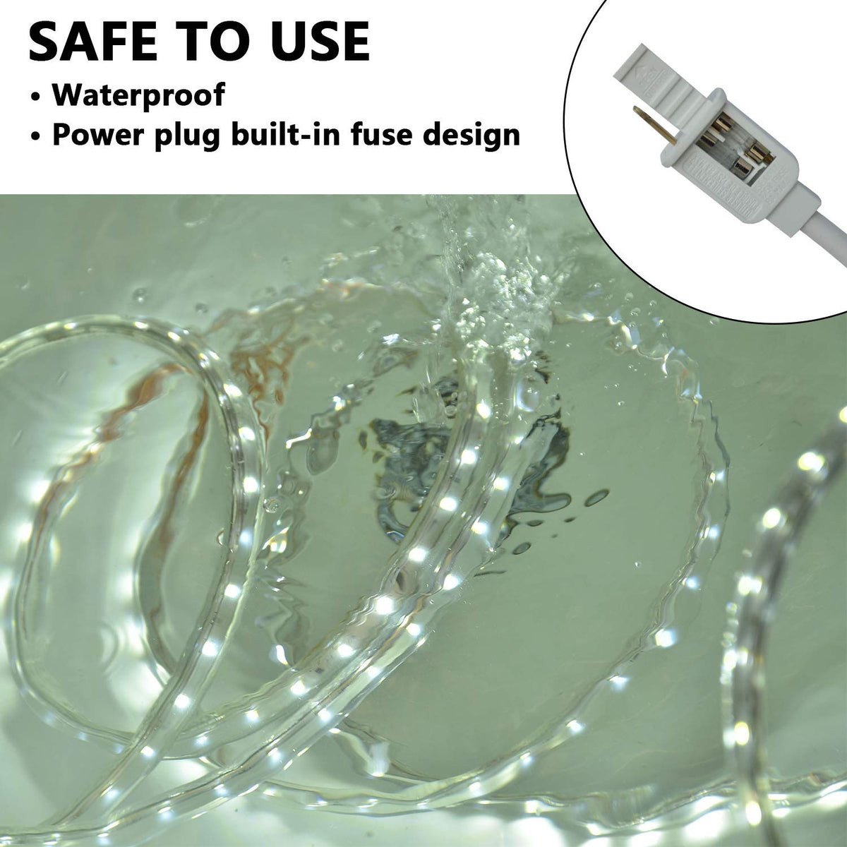 SURNIE IP65 waterproof rope light suitable for pathways and patios.
