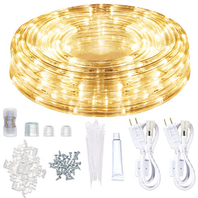 SURNIE LED rope light outdoors with warm white glow for patios and holidays