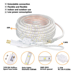 SURNIE safety UL-plug rope light prevents overcharging and short circuits.