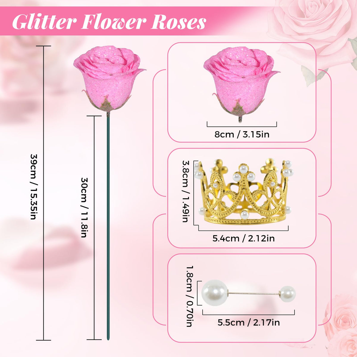 Suryushi gift-ready glitter rose bouquet perfect for Mother’s Day and anniversaries.