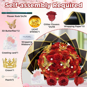 Suryushi gold glitter roses bouquet creates eye-catching centerpiece accents